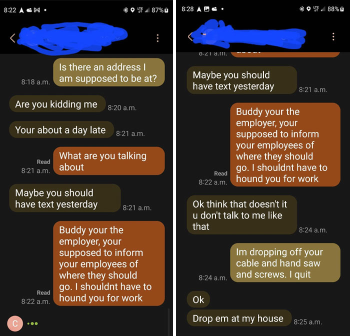 Employer Didn't Contact All Weekend Regarding Monday Work