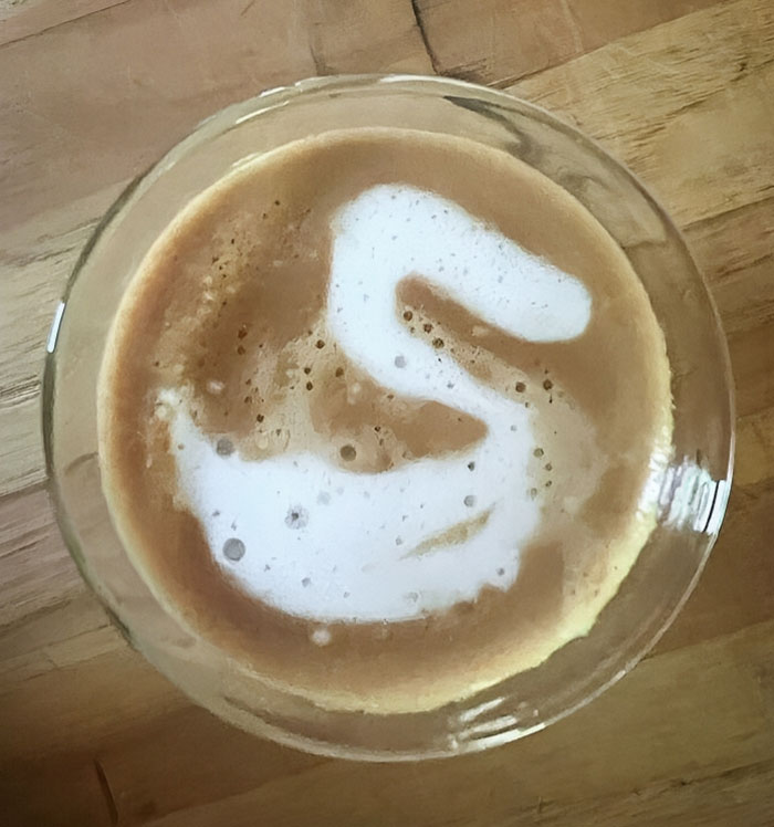 Made My First Latte Swan. Everyone Is Always Shocked To Find Out I’ve Never Been A Barista