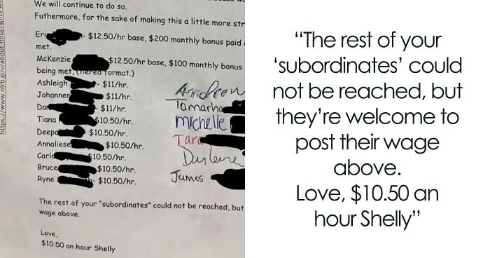 Employees Post Their Salaries On A Notice Board After Delusional Message From Management