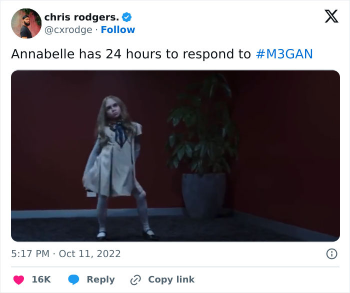 Funny meme from 2023 showing a girl wearing a dress and standing in a room with a plant.