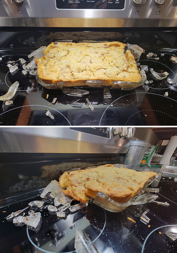 Every New Year I Make Apple Pie From Scratch. 7 Kinds Of Apples, Buttery Crumb Topping. This Year It Promptly Exploded When I Took It Out Of The Oven