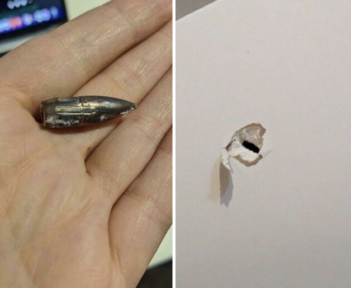 When Complaining About Fireworks On New Year's Eve And Someone Decides To Decorate Your Apartment Wall With AK-47. What A Start Of The Year