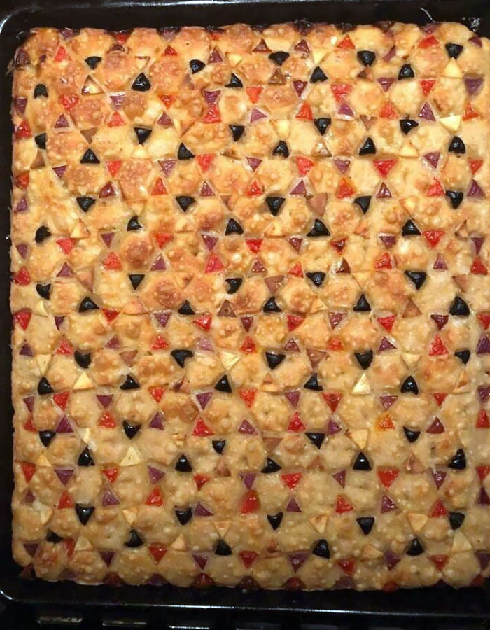 Homemade Geometric Focaccia