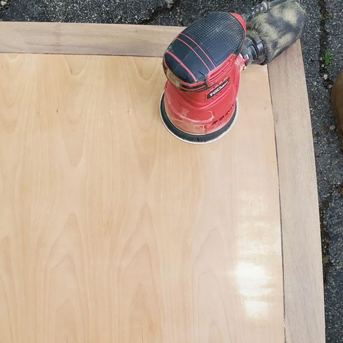 Sanded piece of wood