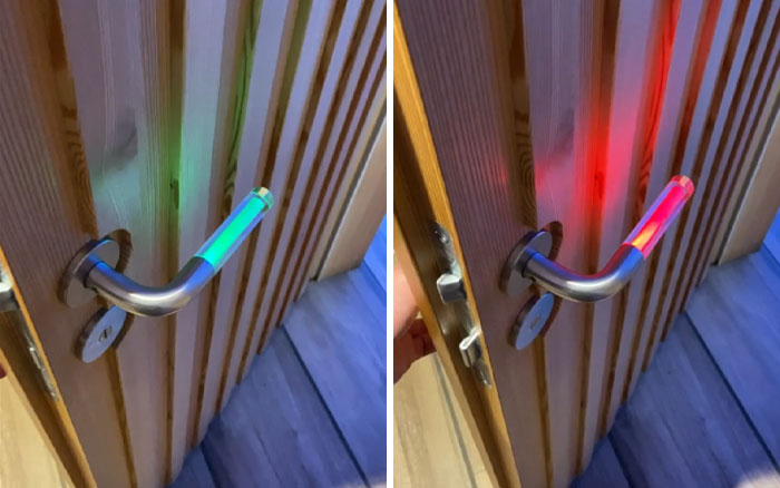 The Door Handles Turn Red If You Lock The Door