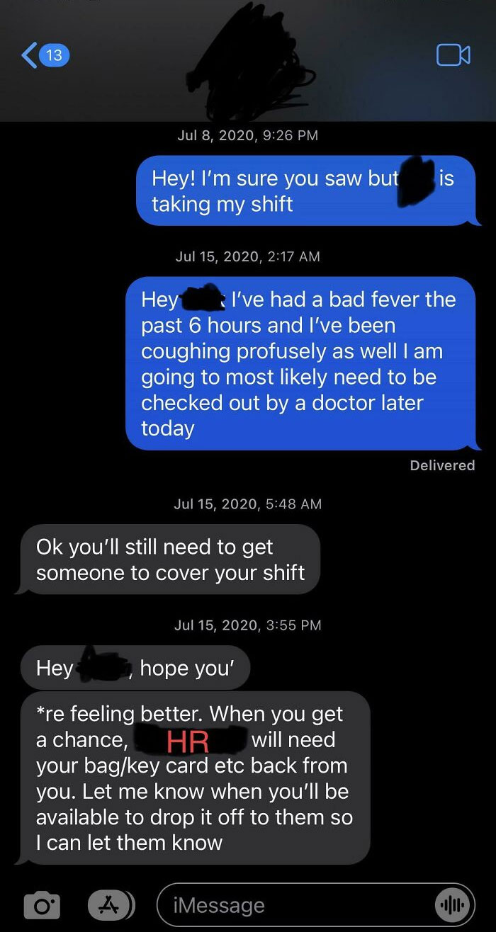 Oh You’re Sick... Fired