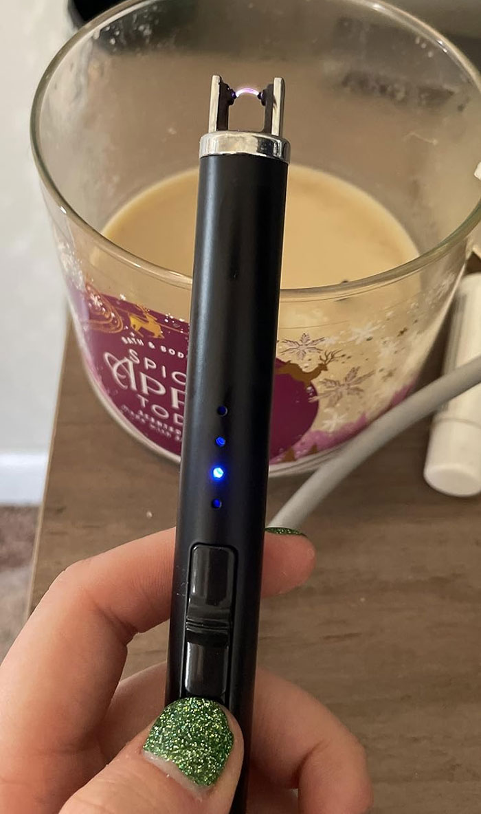 Suprus Electric Candle Lighter: That offers triple safety design and a windproof spark – it's portable, rechargeable, and butane-free for all your lighting needs. Plus, with real-time battery display, you're always informed. Elevate your BBQ or candle-lit bath nights by just a single click!