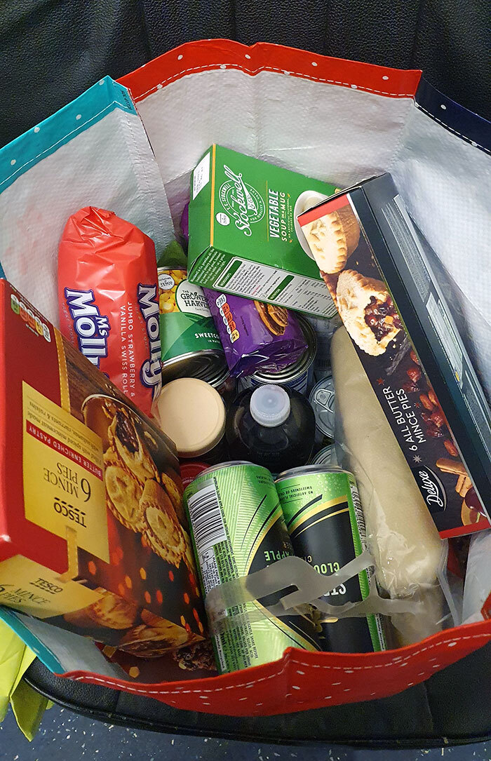 Workmate Knows I've Been Finding The Last Few Months Very Tough Financially. I've Only Known Him For Six Months, But He Got Me A Bag Full Of Things. This Guy Filled My Cupboards