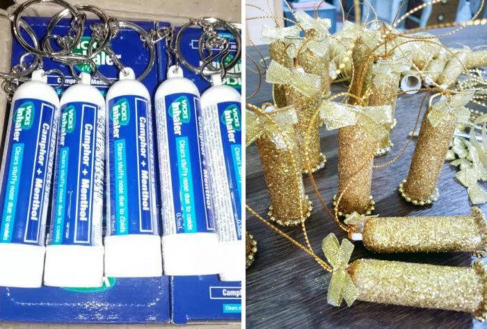 My Sister Used To Always Have Her Favorite Vicks Inhaler. Now That She's Gone, We Turned Them Into Ornaments, So She'd Still Be A Part Of Our Christmas Celebration