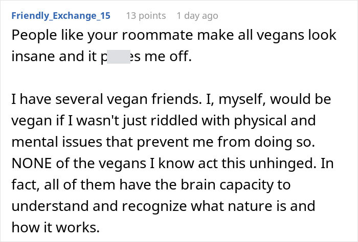 Woman Is Done With Vegan Roommate&rsquo;s Daily Shaming Of Her Diet, Comes Up With Genius Revenge