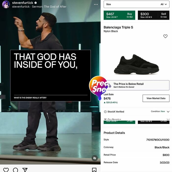 Pastor Furtick Knows A Bargain When He Sees One In The Muckducked-Out Balenciaga Triple S