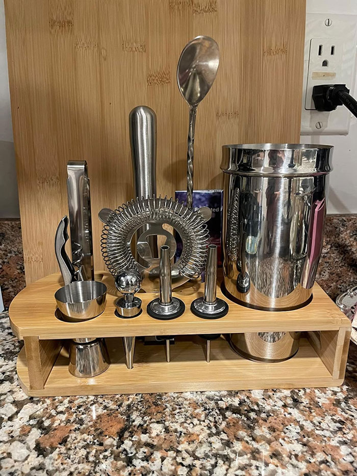 This 12-Piece Cocktail Shaker Bartender Kit Serves Up Delicious Cocktails And Stunning Bar Aesthetics In No Time