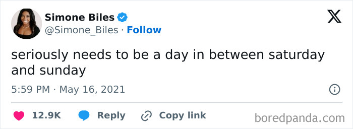 Funny WFH meme tweet about needing an extra day between Saturday and Sunday.