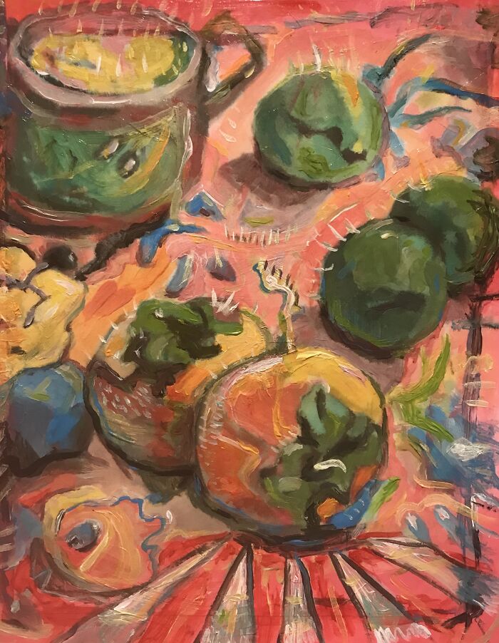 Strange Fruit 2021. Fell Down Today. Acrylic