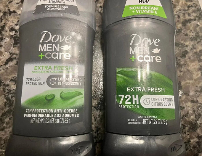 Dove Men+Care deodorants with citrus scent, showcasing items people are surprised to find at grocery stores.