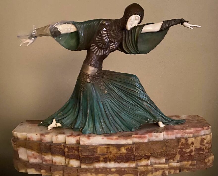 About One Year Ago, I Was At A Customers Home Repairing Some Equipment And As I Was About To Leave ,the Customer Asked Me If I Could Help Him Load A Box Into His Car So He Could Take It To Goodwill? I Had To Move The Lid So We Could Pick It Up Because It Weighs Approximately 80 Pounds And It Is Pretty Big, Then He Said Unless You Want It? He Said If You’re Interested, You Can Have It And That Will Save Me A Trip To Goodwill. He Then Told Me He Has Made Several Trips To Goodwill To Drop A Lot Of Other Things That Has Been In Their Storage Since They Were Married, Which Was More Than 50 Years .￼this Is About 28 Inches Tall, Maybe 2 Feet Long It Is Made Of Bronze, And The Arms Face And Legs Are Made Of Ivory. All I Can Find Out Is It Was ￼ Made By A Romanian Sculptor ￼. It Is Signed, But I Will Have To Get It Out Of The Crate Tomorrow It Was Actually Stored In A Heavy Duty Wooden Moving Crate. ￼ I Paid Nothing For It. I Would Just Like To Know More About It. I Have Had It For A Little Over A Year. ￼