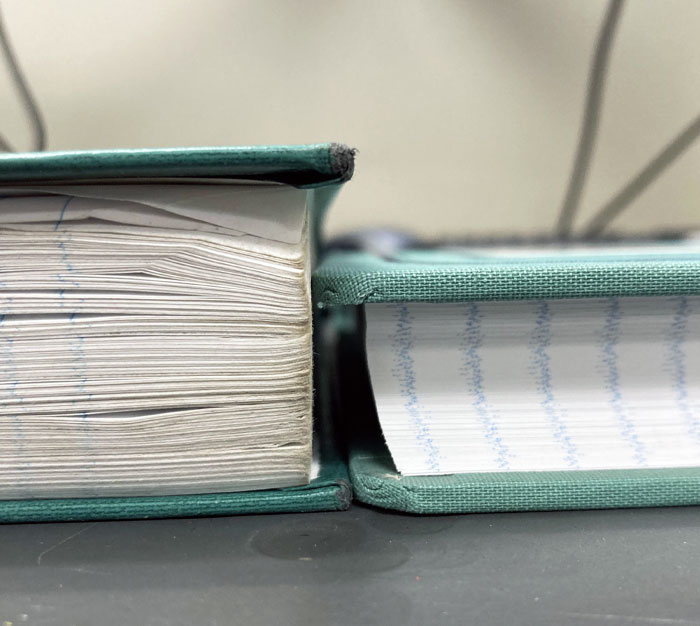 Log Book Used Daily For Two Years vs. Brand New Book