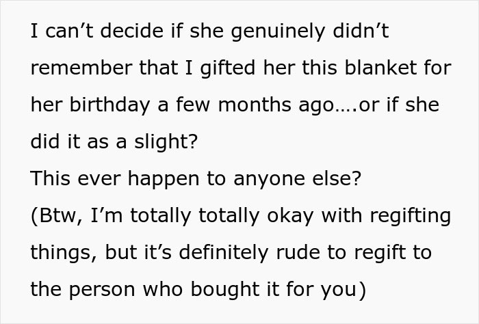 Woman Is Regifted The Same Present She Gave Her BF’s Mom, Others Share Similar Stories Online Woman Is Regifted The Same Present She Gave Her BF’s Mom, Others Share Similar Stories Online