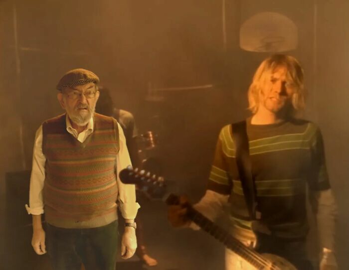 Son Uses Photoshop To Pay Homage To 82-Year-Old Father In Iconic Music Moments (24 Pics)