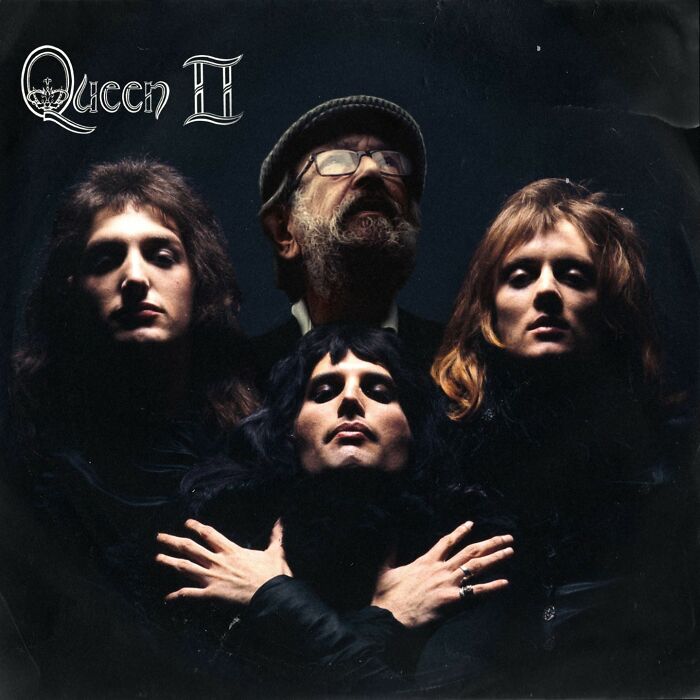 Son Uses Photoshop To Pay Homage To 82-Year-Old Father In Iconic Music Moments (24 Pics)