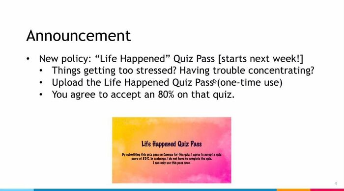 Professor Asked Us How Our Mental Health Was Then Added This