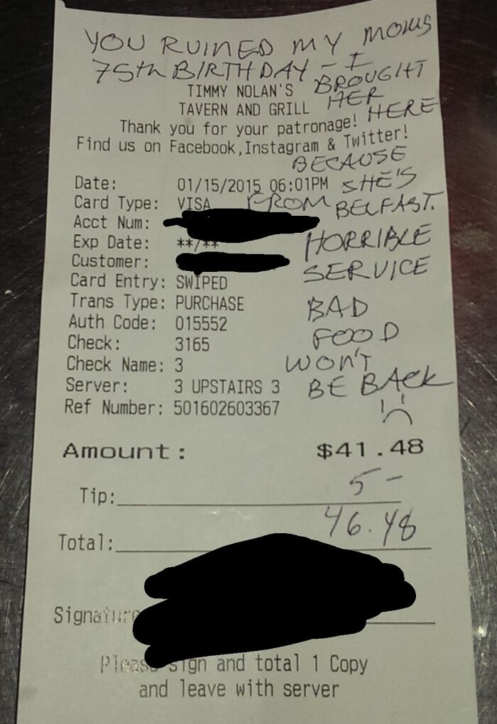 "You Ruined My Mother's Birthday"