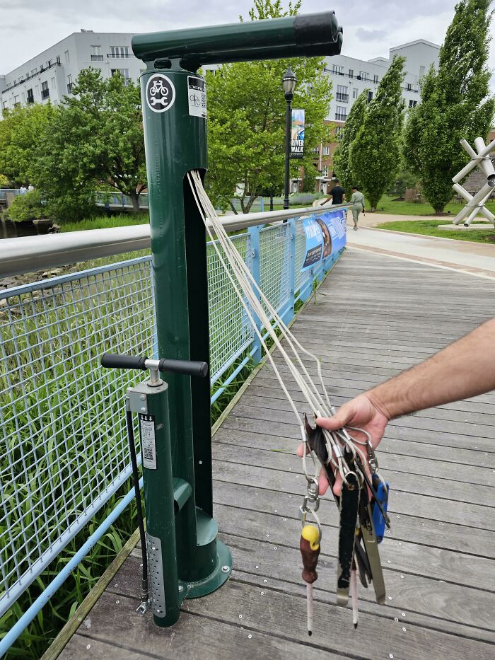 Cool Bike Repair Equipment On A Bike Path (Canada)