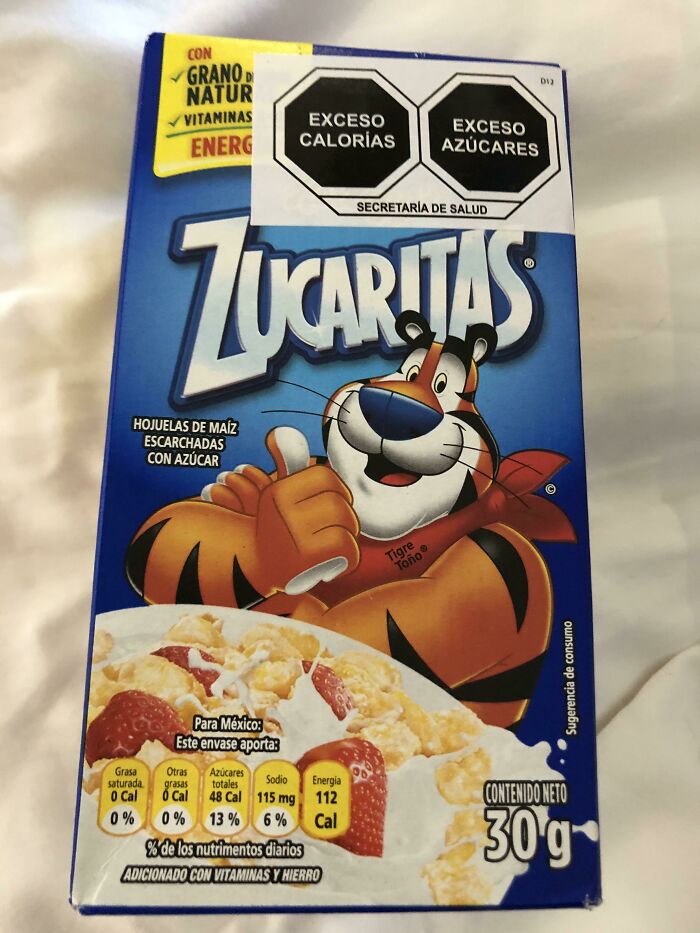 In Mexico They Label Their Food If They Have Excessive Sugar And Calories(Azúcares Is Sugars)