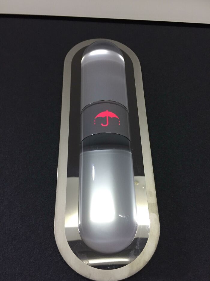 The Elevators In My Office Building Have An Umbrella Sign That Lights Up If It's Raining Outside (Osaka, Japan)