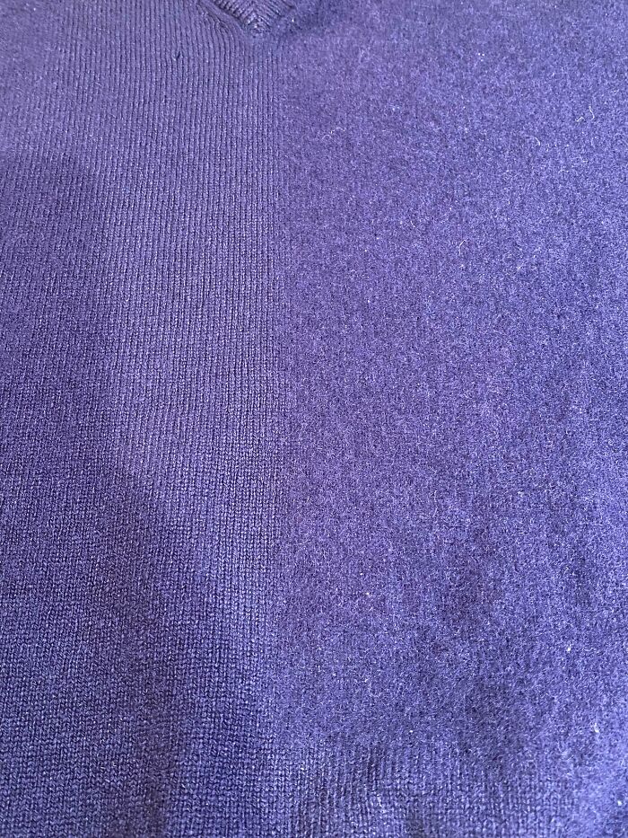 The Difference Where This Sweater Has Been Defuzzed