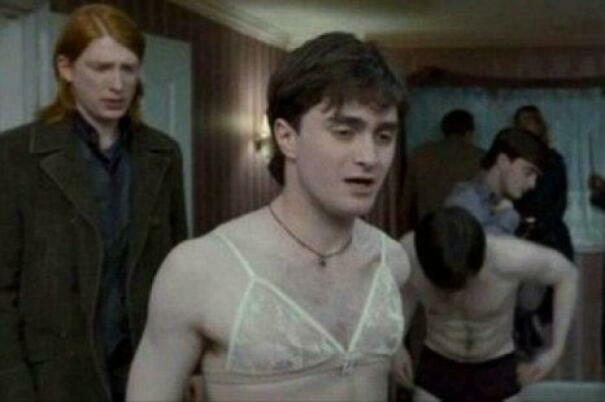 In Harry Potter And The Deathly Hallows Part 1 (2010), Fleur Tells Bill... Wait... How The Hell Did This Shot Get Past Jk Rowling???