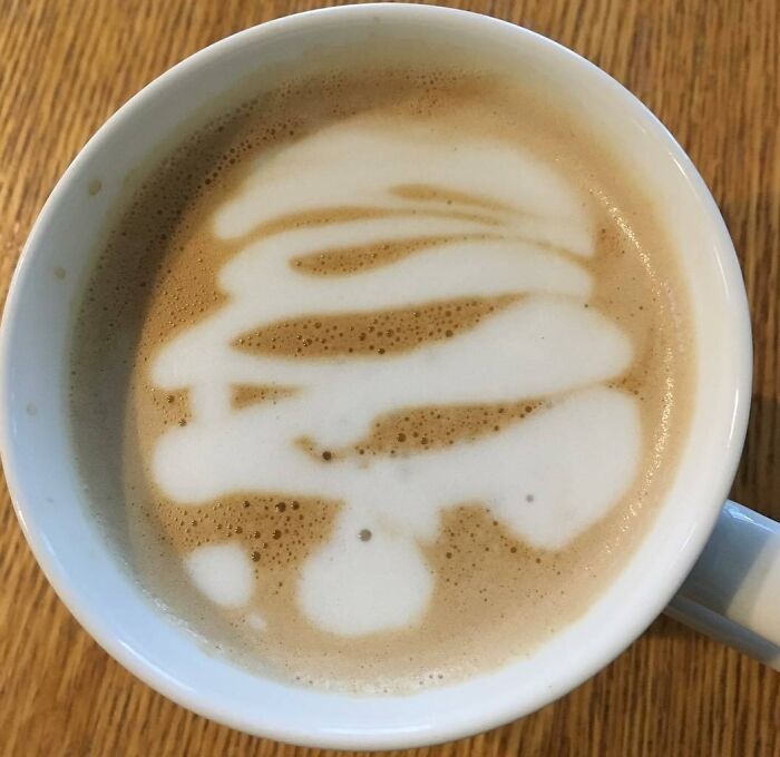 A Rare Day When My Milk Froth Allows Me To Practice My Coffee Art. I’m Calling It A La Point Family's Christmas Tee