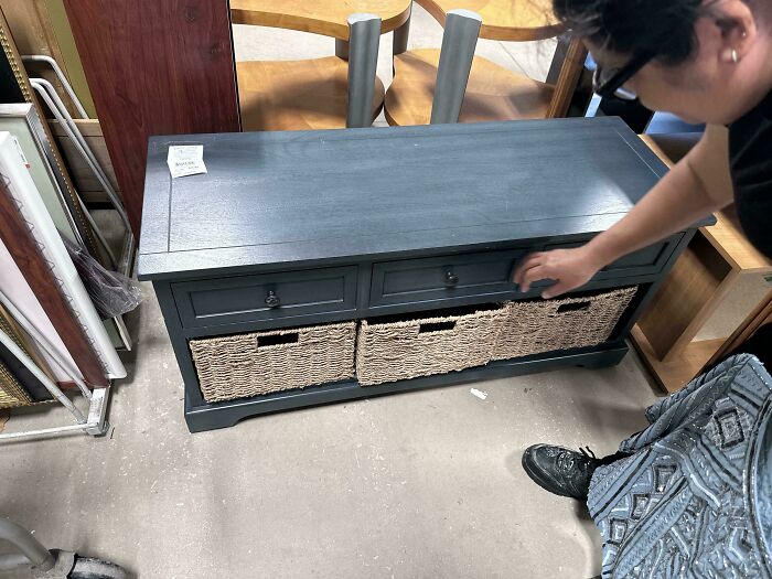 As I Took A Picture To Show My Husband What I Was Going To Buy From Goodwill, A Lady Took The Price Tag Off To Buy It