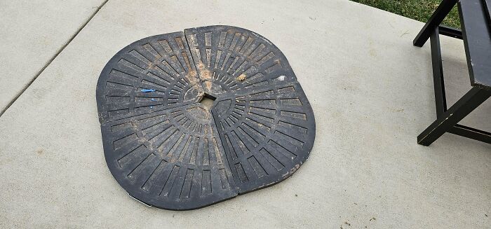 Previous Owners Left In My Shed. Pretty Heavy 4 Pieces That Fit Together With Little Metal Handles For Lifting Too