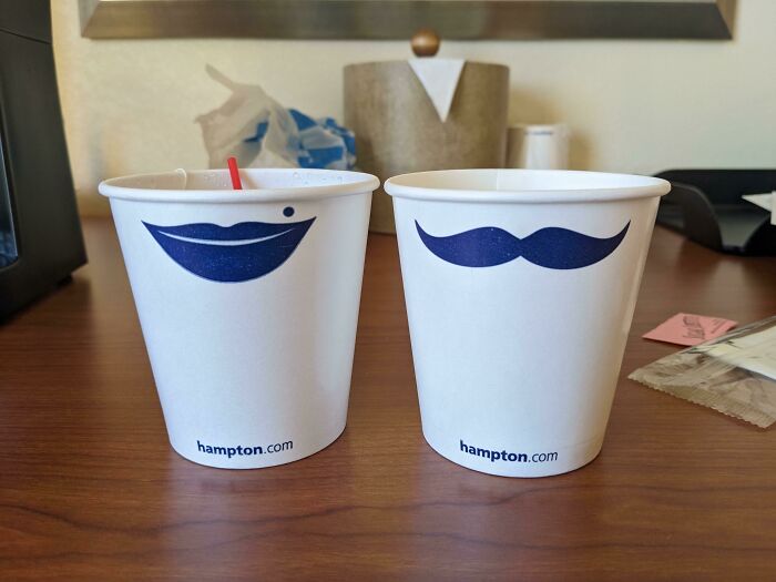 Why Are The Cups In Our Hotel Room Gendered? What's The Point?