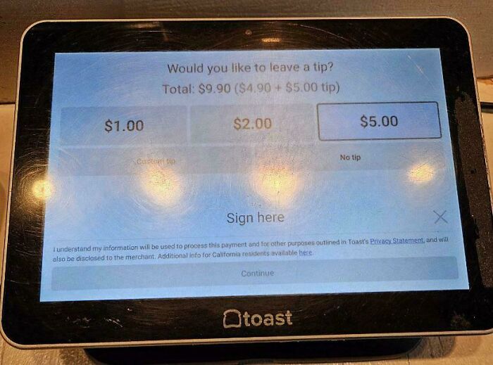 The Default Tip For A Croissant Purchased Over The Counter Was 102%