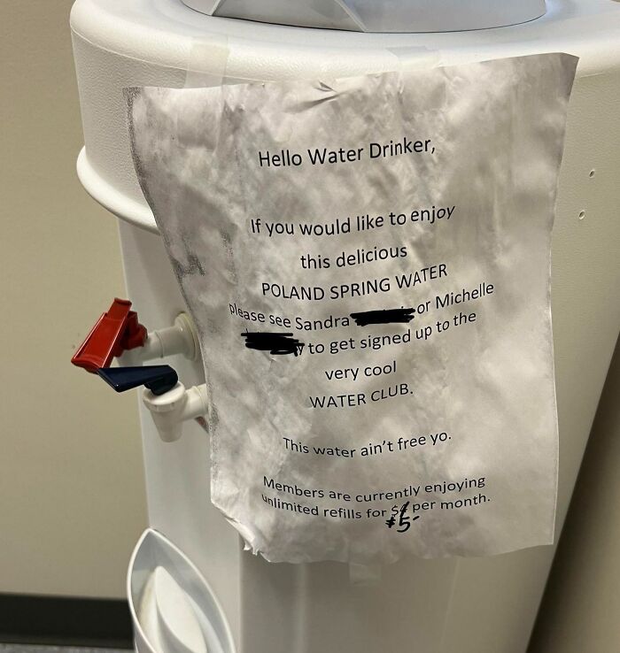 At Work - Where Water Isn’t Free Yo