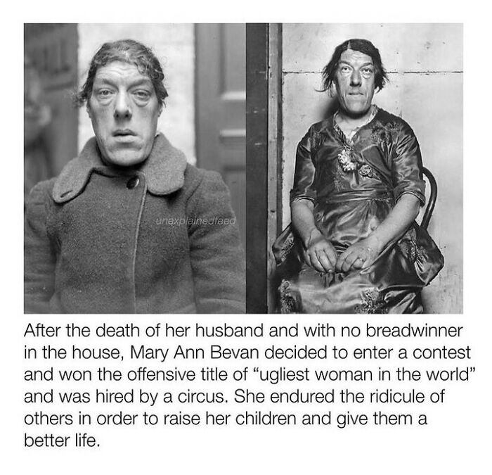 Mary and Bevan in black and white photos, depicting a creepy and unsettling scene for creepy facts and pictures.