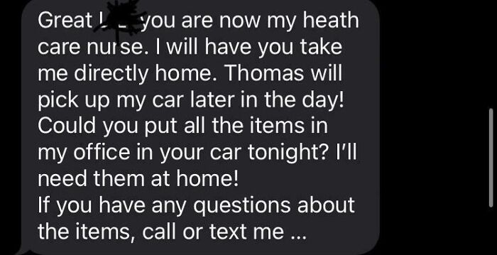 Boss Had Me Pick Her Up From Hospital Ama