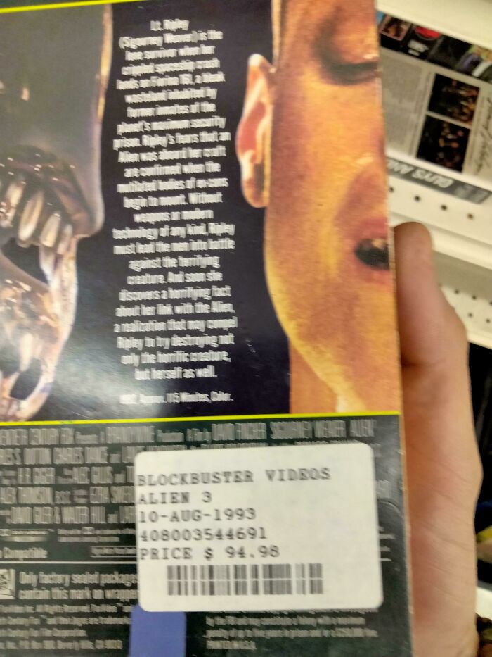 This Price For Alien 3 On Vhs In 1993