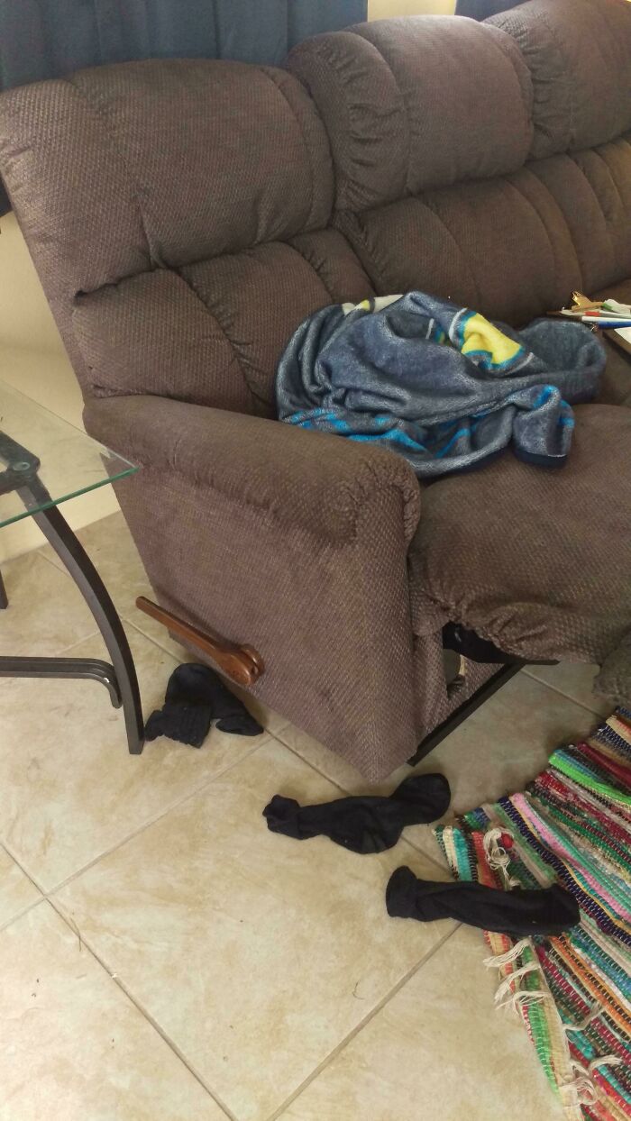 My Boyfriend Always Takes Off His Socks When He Sits Down On The Couch And Leaves Them There