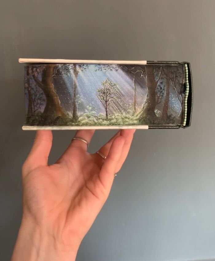 This Talented Artist Makes Beautiful Paintings On The Edges Of Books