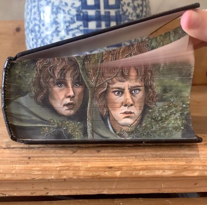 This Talented Artist Makes Beautiful Paintings On The Edges Of Books