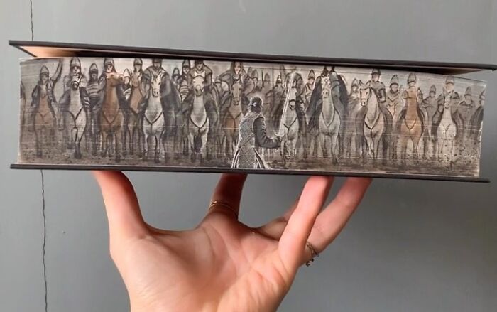 This Talented Artist Makes Beautiful Paintings On The Edges Of Books