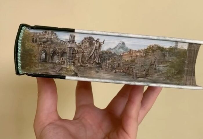 This Talented Artist Makes Beautiful Paintings On The Edges Of Books