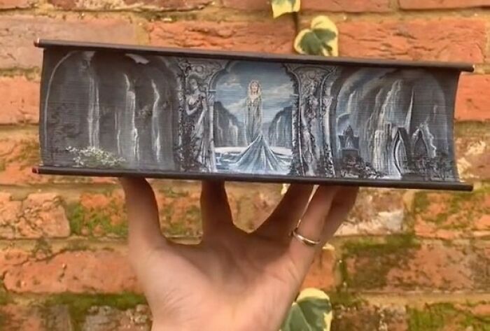 This Talented Artist Makes Beautiful Paintings On The Edges Of Books