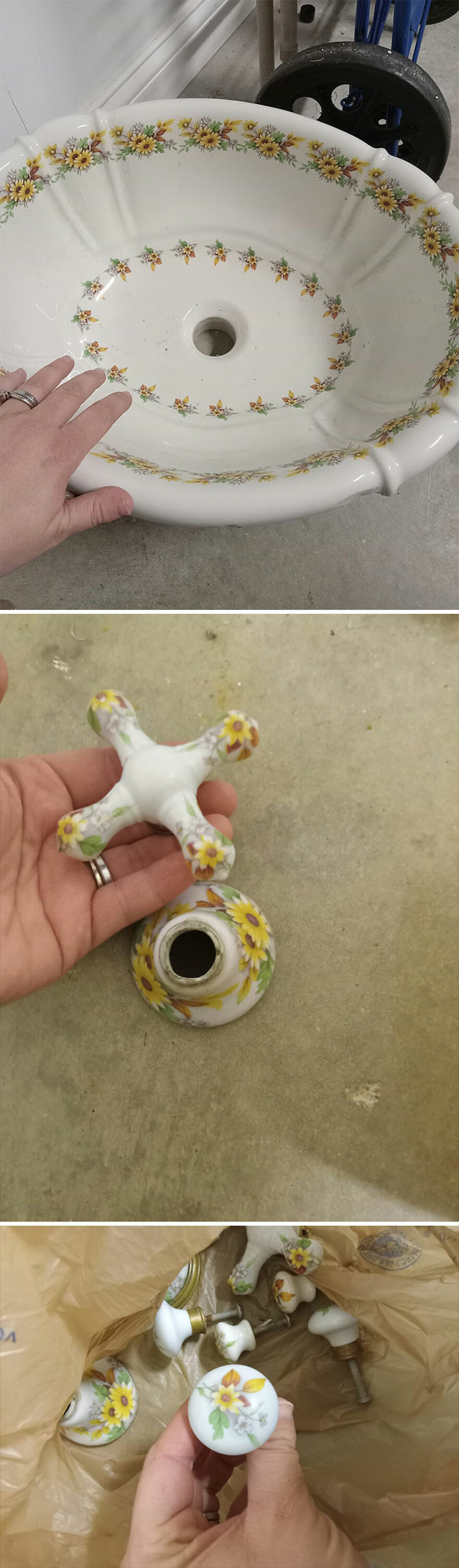 I Got This Beautiful Sink For $20 On Fb Marketplace And Had To Share!!! It Will Be Amazing For Our Bathroom!! I'm Thinking About Mounting On A Wash Stand For That Vintage Feel. Look At Those Knobs!!! 😍