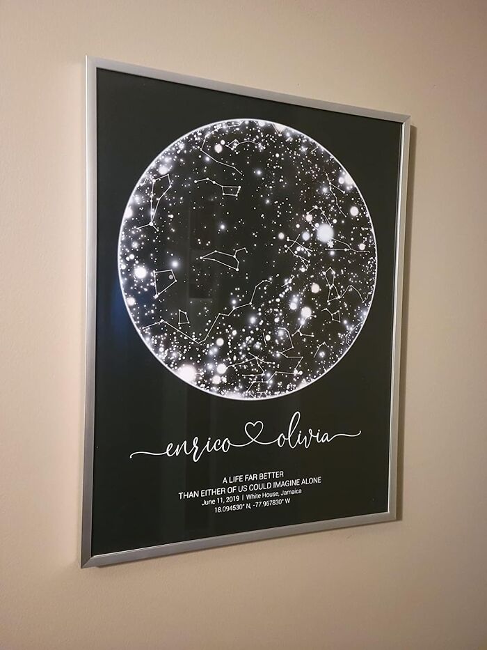 Because Your Love Story Is Cosmic, Map It Amongst The Stars With A Personalized Constellation Map That’ll Make Her Night, Every Night 