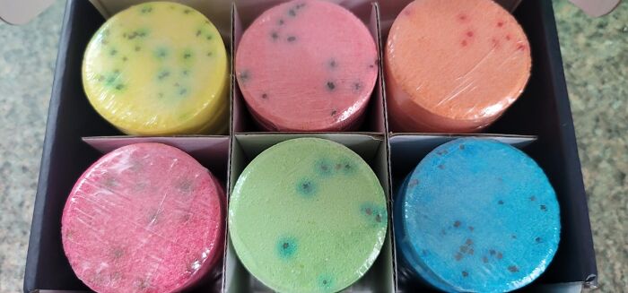 Colorful soap bars in a box, perfect Galentines Day gifts to make the day special.
