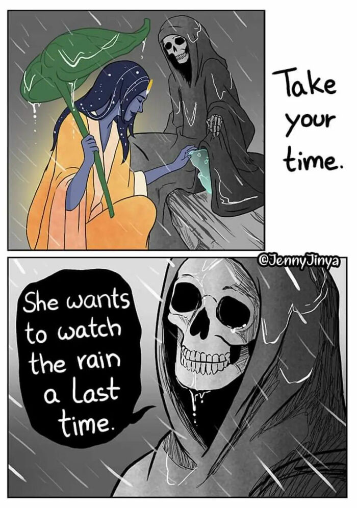 Artist Who Made People Cry With Her Grim Reaper Animal Comics Is Back With New Tearjerkers